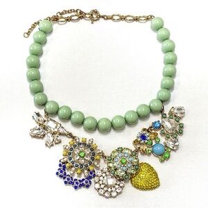 VINTAGE STATEMENT BEADED RHINESTONE LARGE CHOKER BIB ORNATE DRAMATIC NECKLACE